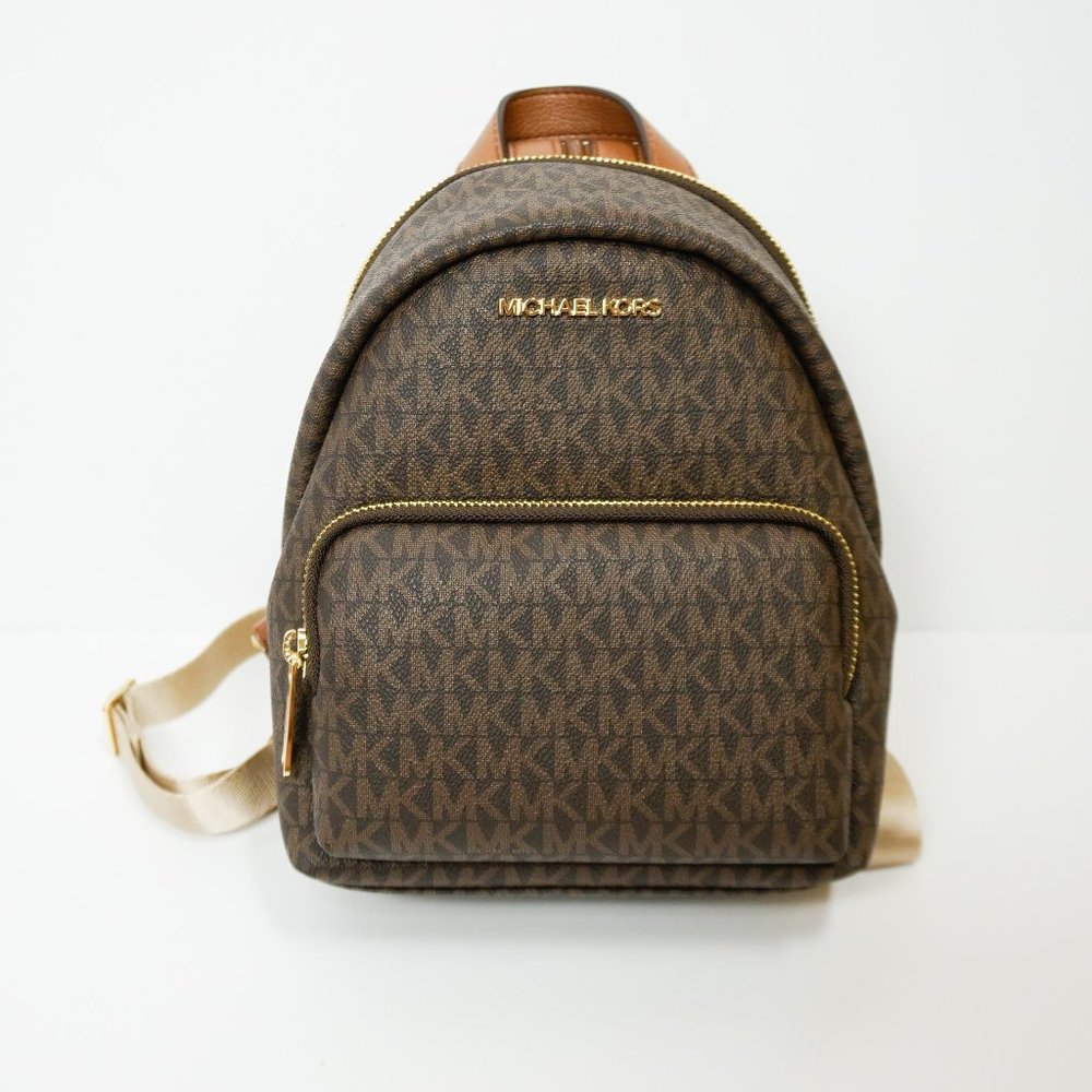 Michael Kors Erin MINI backpack PVC MK Brown - Picture 3 of 10